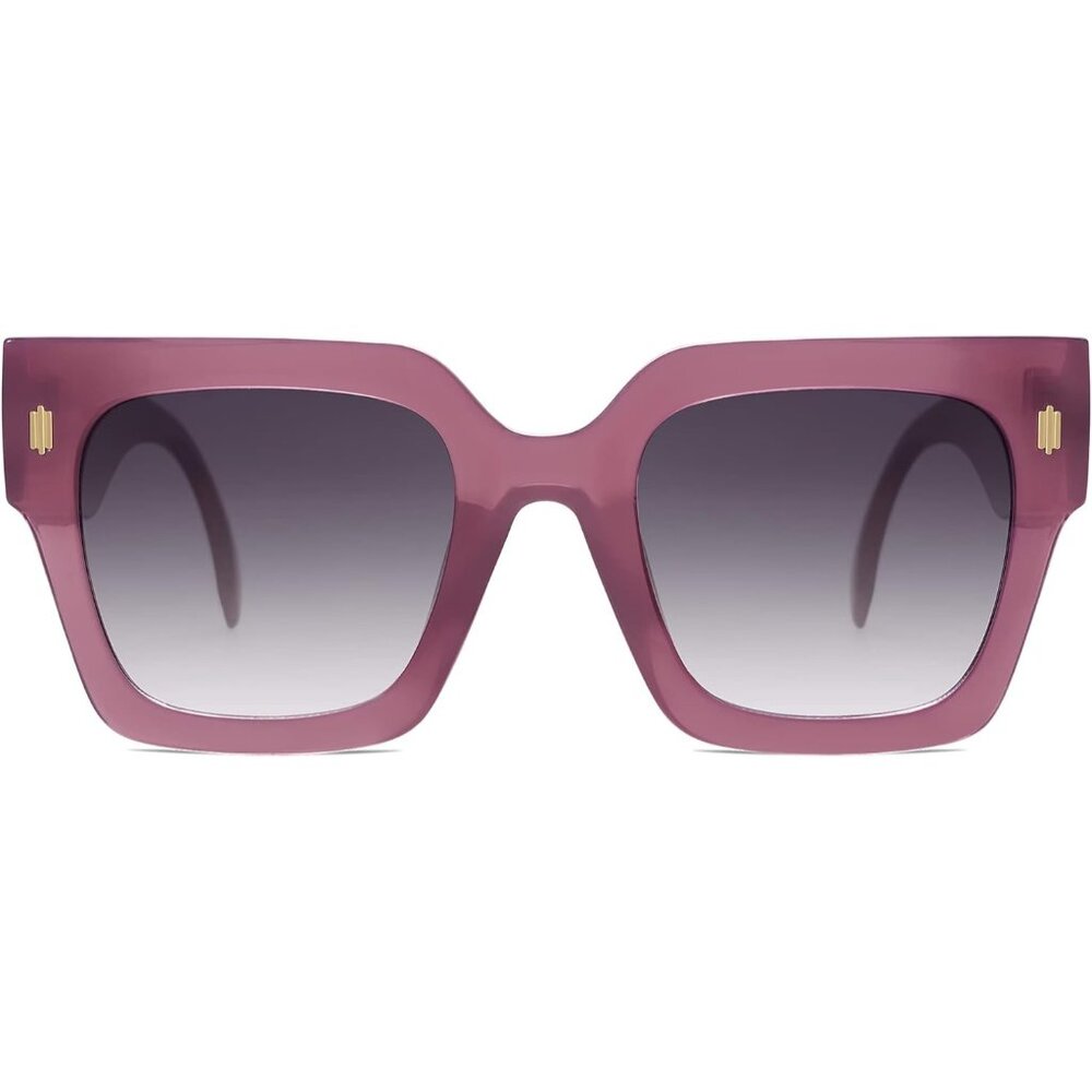 Women's Luxury Large Vintage Oversized Square Eyes Protecting Purple Sunglasses
